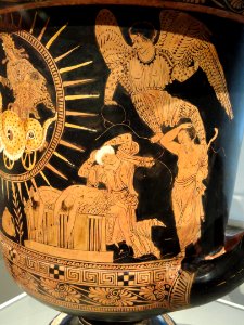 Calyx-Krater, about 400 BC, South Italian, Lucania, attributed to Near the Policoro Painter, ceramic - Cleveland Museum of Art - DSC08254