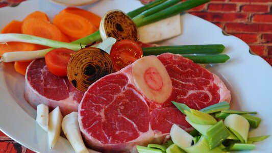 Beef soup bone meat soup