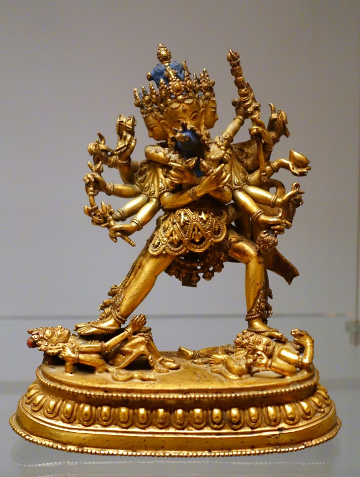Cakrasamvara and Vajravarahi, Tibet, 18th century AD, painted and gilded bronze - Ethnological Museum, Berlin - DSC01877