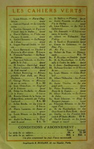 Cahiers verts liste 1-43