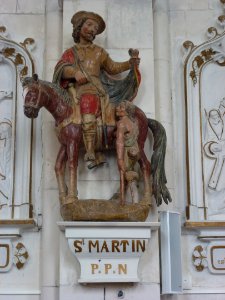 Campagne-lès-Guines (Pas-de-Calais) église Saint-Martin, statue St.Martin