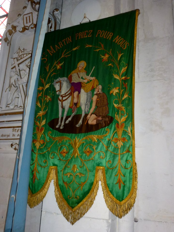 Campagne-lès-Guines (Pas-de-Calais) église Saint-Martin, bannière de procession 03
