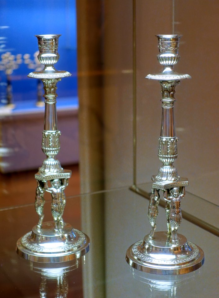 Candlesticks by Heinrich Riesing, Wurzburg, before 1846 - Mainfränkisches Museum - Würzburg, Germany - DSC04530