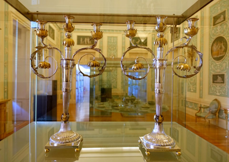 Candlesticks, by IOC, Jose de Oliveira Caetano, Porto, 1810-1818, silver, gilt - Museu Nacional de Soares dos Reis - Porto, Portugal - DSC00471
