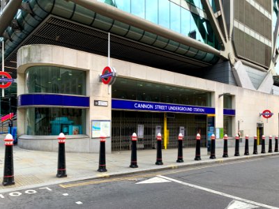 Cannon Street tube station entrance new 2020 photo