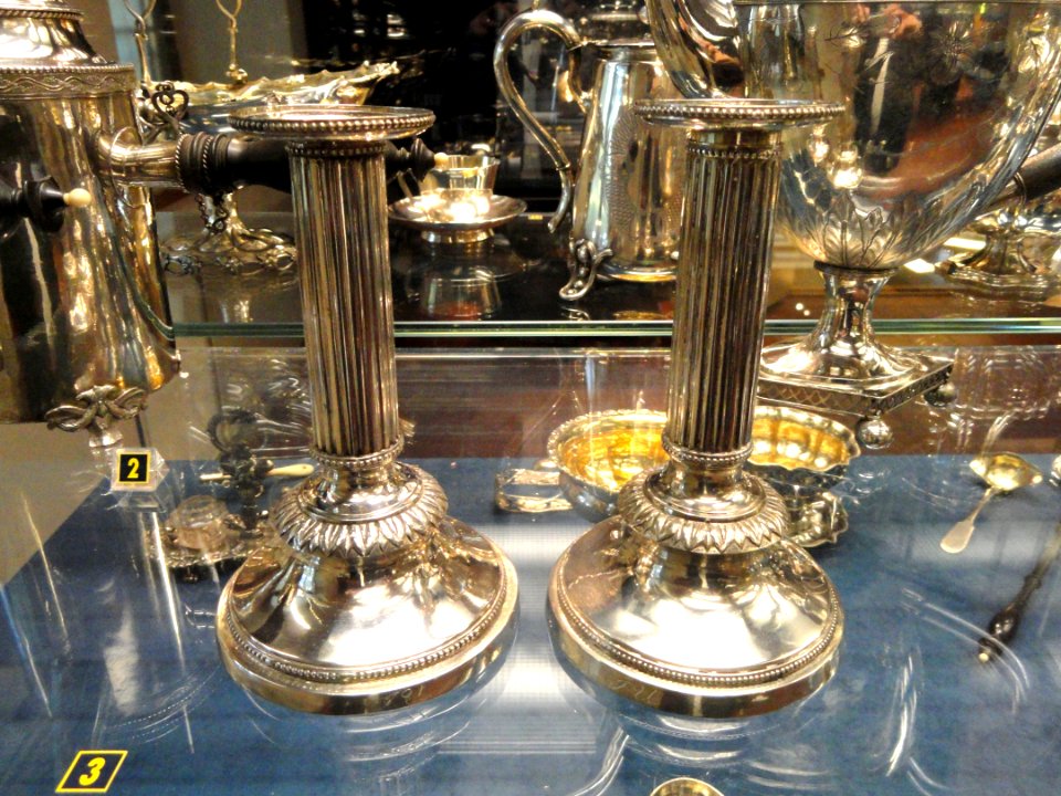 Candlesticks, Carl Fredrik Borgstrom, Turku, 1786 - National Museum of Finland - DSC03979