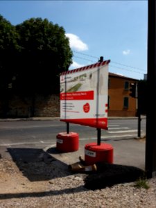 Caluire-et-Cuire - Rue Pasteur, panneau travaux Mai-Décembre 2019