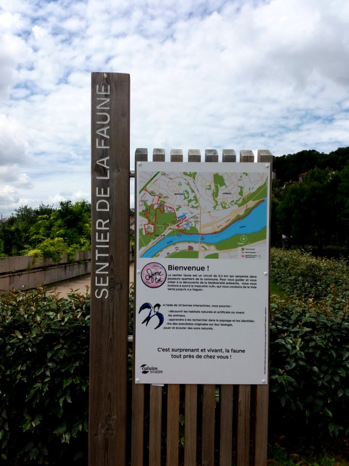 Caluire-et-Cuire - Parc des Berges de Saint-Clair - Panneau du sentier de la Faune
