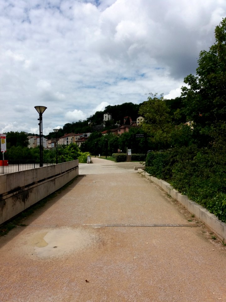 Caluire-et-Cuire - Parc des Berges de Saint-Clair - Allée menant à la passerelle de la Paix