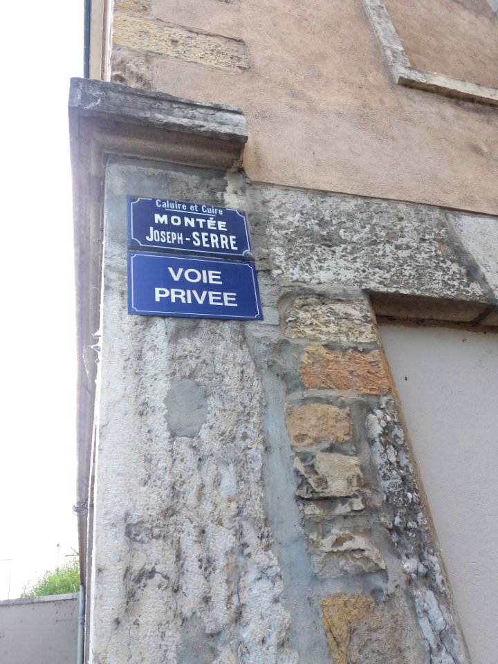 Caluire-et-Cuire - Montée Joseph Serre - Plaque