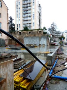 Caluire-et-Cuire - Chemin de Wette-Faÿs, chantier vers le numéro 323, vers le mur nord-est