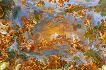 Camillus, Allegory of Glory, ceiling fresco by Mariano Rossi - Galleria Borghese - Rome, Italy - DSC04953