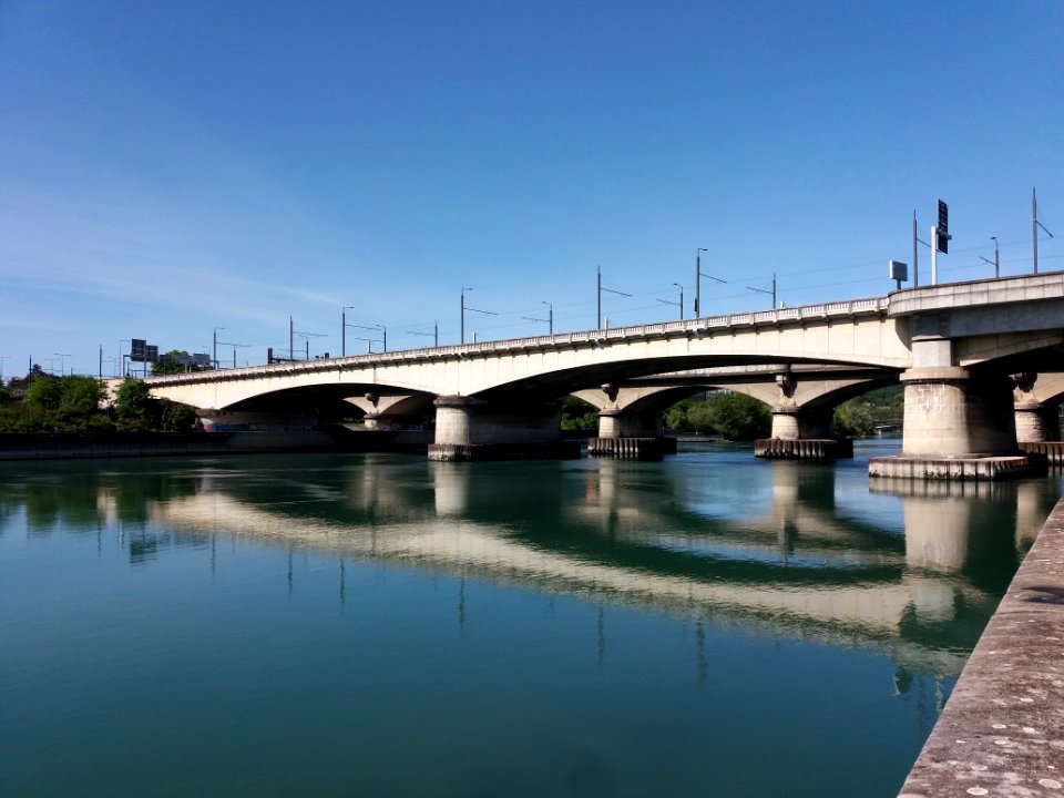 Caluire-et-Cuire - Pont Raymond Poincaré, côté amont du Rhône