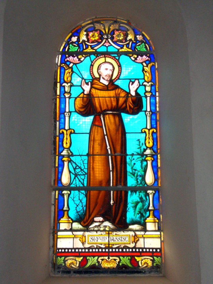 Camou (Camou-Cihigue, Pyr-Atl, Fr) vitrail St.François d'Assise