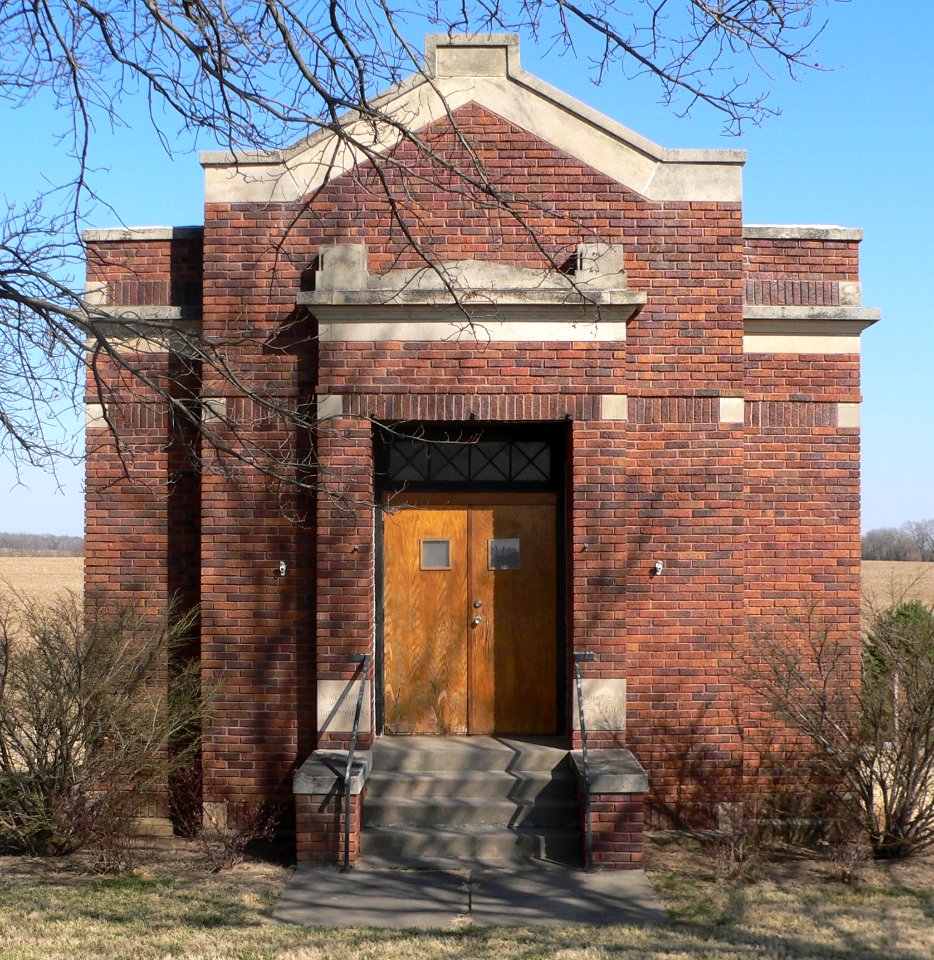 Camp Creek Cemetery chapel from W 1