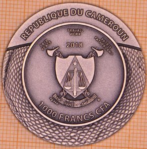 Cameroun - 1000 CFA-Franc - Carved Skull - Clade Mortis - Avers photo