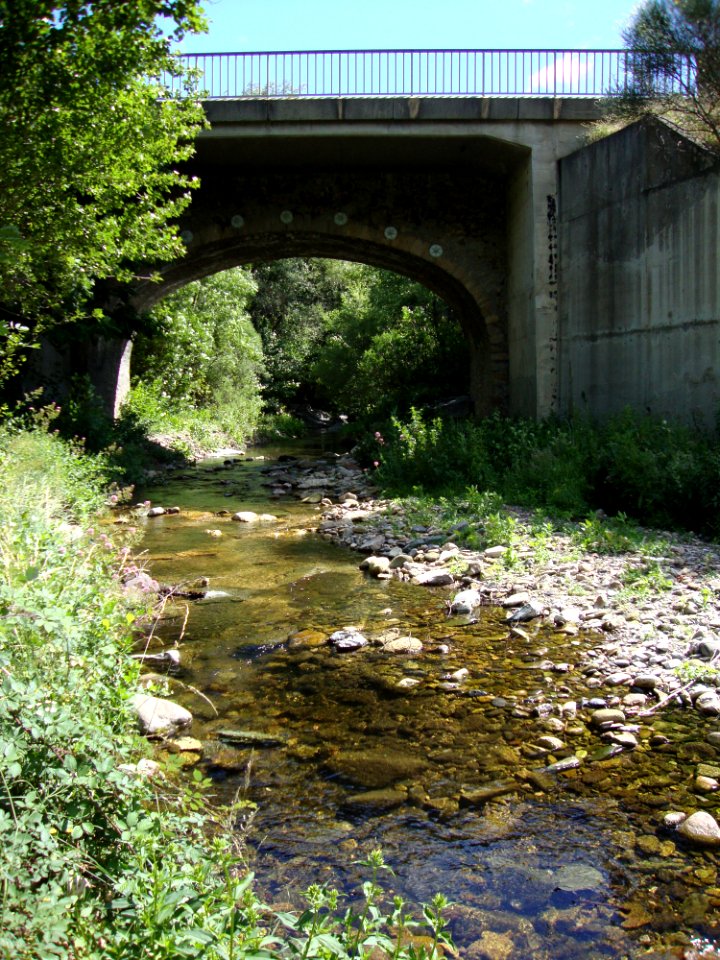 Camplong (Hérault, Fr) l'Espaze avec un pont