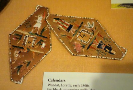 Calendars, Wendat, Lorette, early 1800s, birchbark, porcupine quills, dye - Glenbow Museum - DSC00908 photo