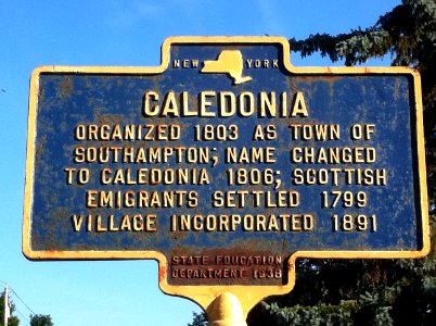 Caledonia, N.Y. Historical Sign
