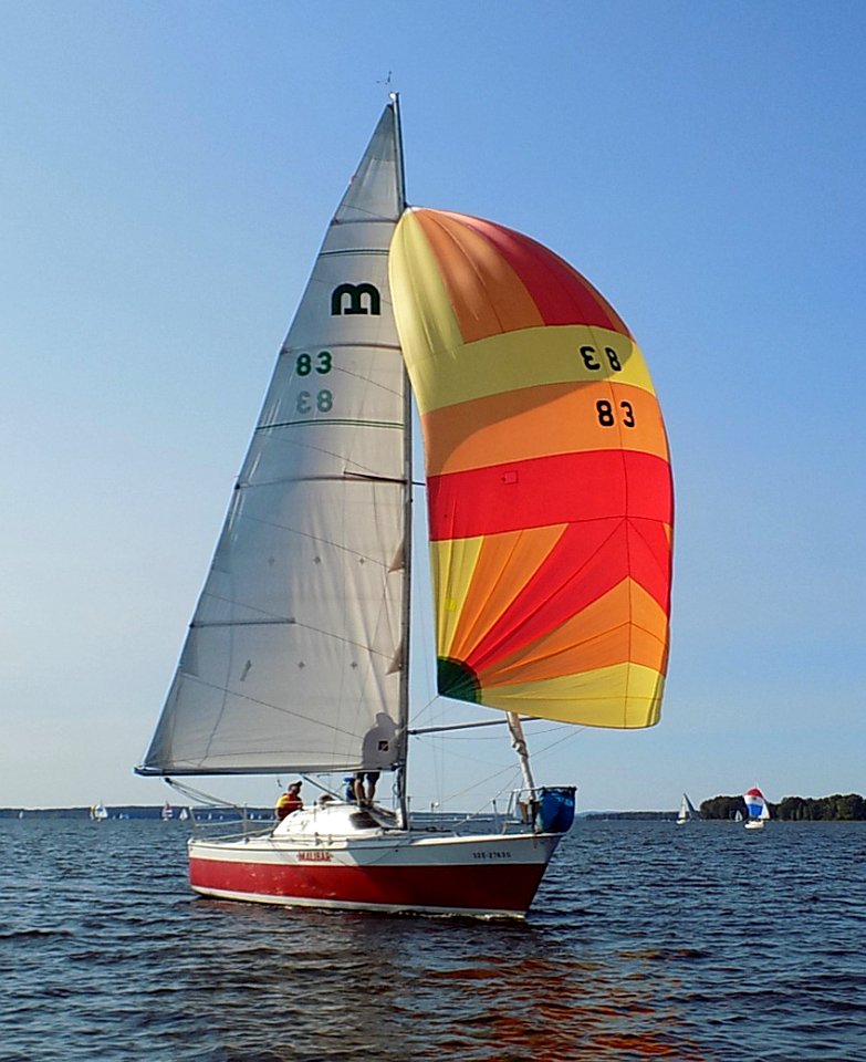 C&C Mega 30 sailboat Malibar with spinnaker 1135