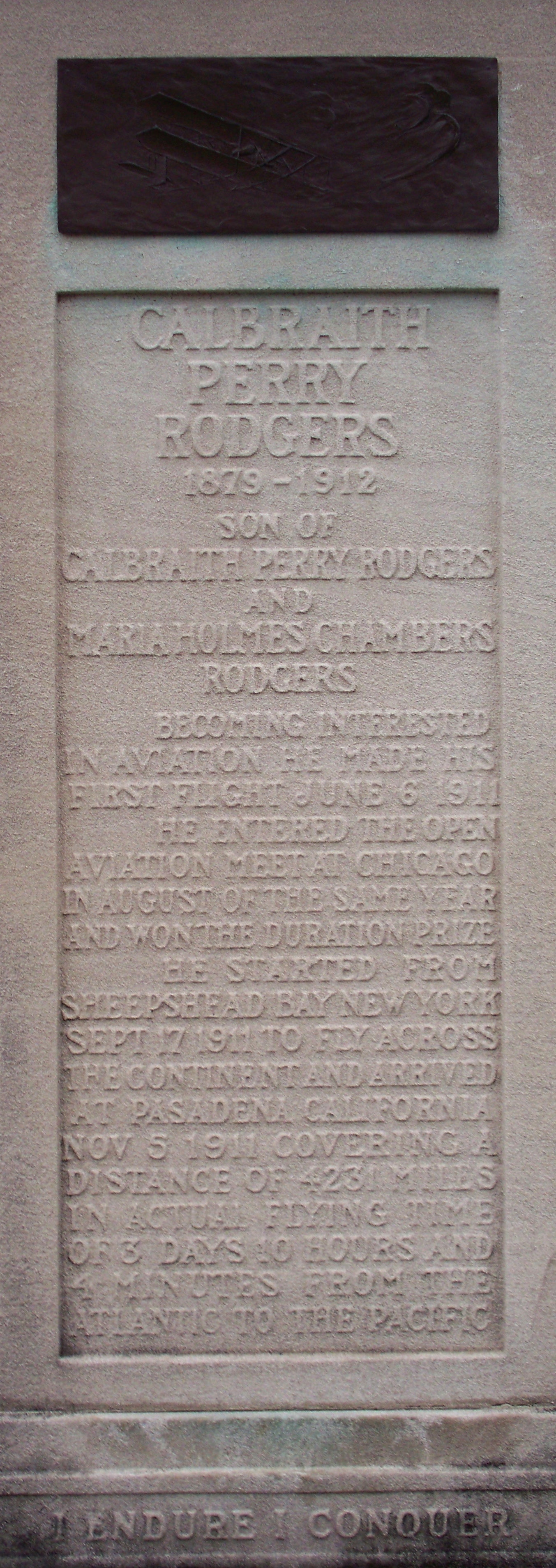 Calbraith Perry Rodgers monument, Allegheny Cemetery, 02