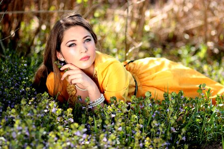 Flowers blonde beauty
