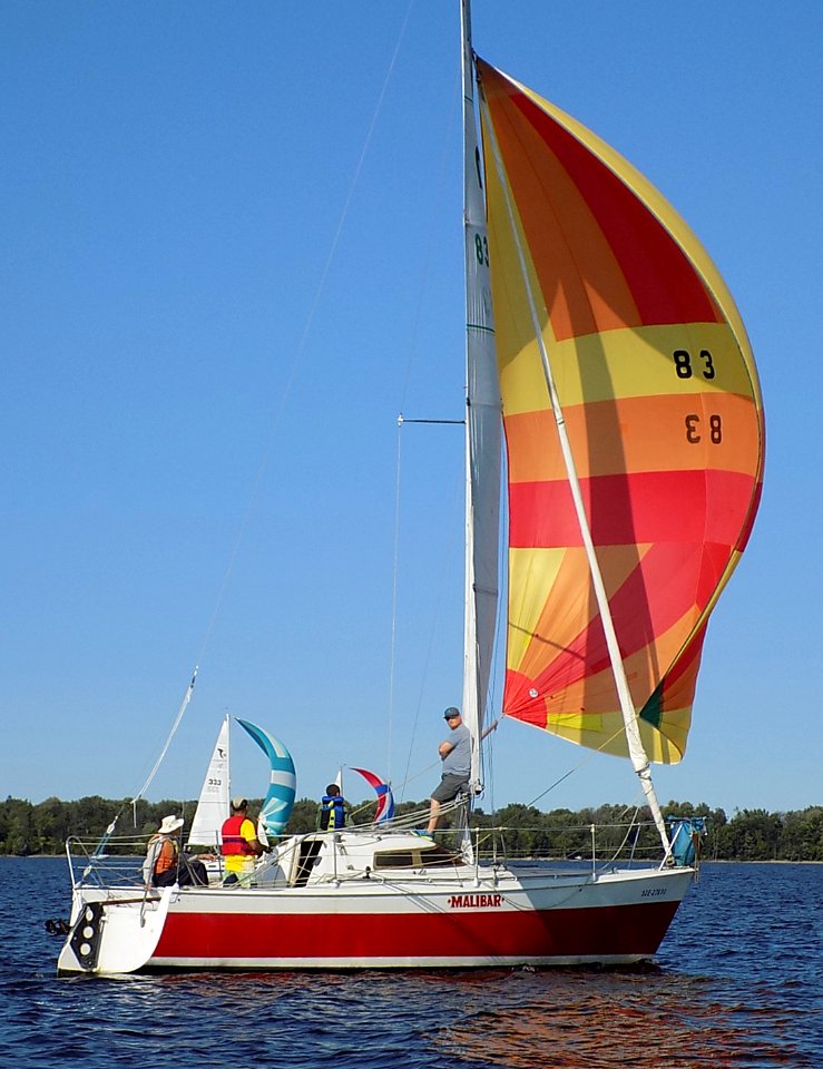 C&C Mega 30 sailboat Malibar with spinnaker 1136