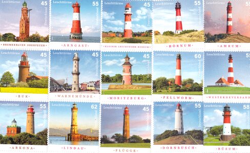 Postage stamps lighthouse collect