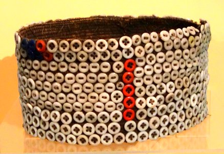 Bwami button hat, Lega peoples, Democratic Republic of the Congol, 20th century, plant fiber, plastic - Fernbank Museum of Natural History - DSC00008