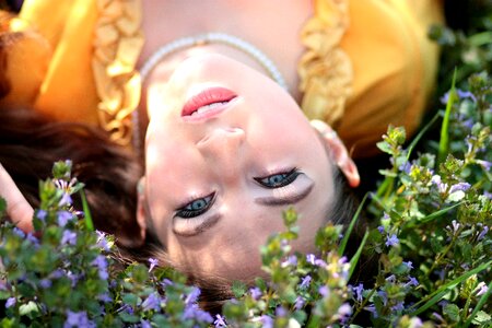 Flowers blonde beauty