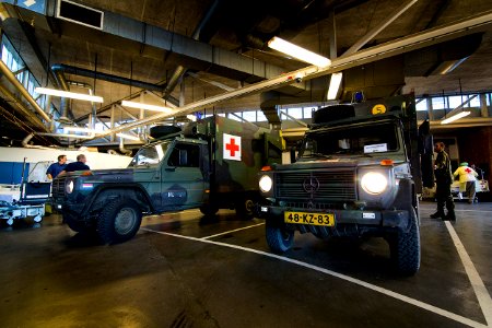 Calamiteitenoefening bij het militair hospitaal in Utrecht