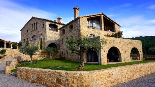 Rustic stone old house