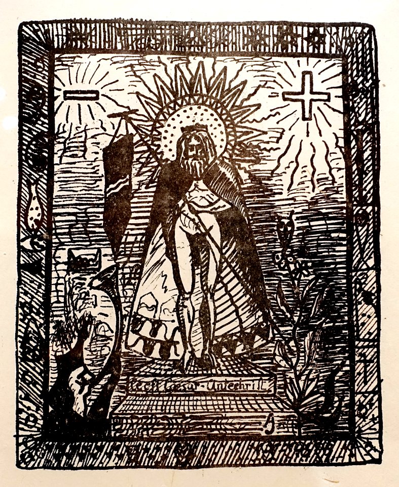 Caesar-Antichrist by Alfred Jarry, in L'Ymagier, no. 2., January 1895, lithograph - The Carnival of Being (Alfred Jarry at the Morgan) - Morgan Library & Museum - New York City - DSC06836
