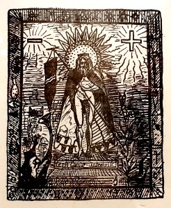 Caesar-Antichrist by Alfred Jarry, in L'Ymagier, no. 2., January 1895, lithograph - The Carnival of Being (Alfred Jarry at the Morgan) - Morgan Library & Museum - New York City - DSC06836