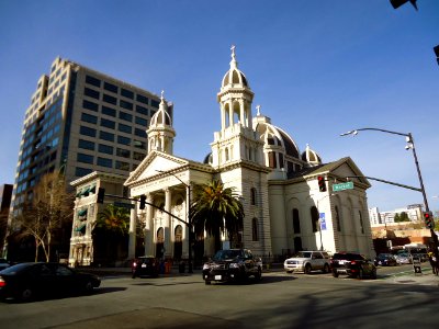 California San Jose downtown view of church