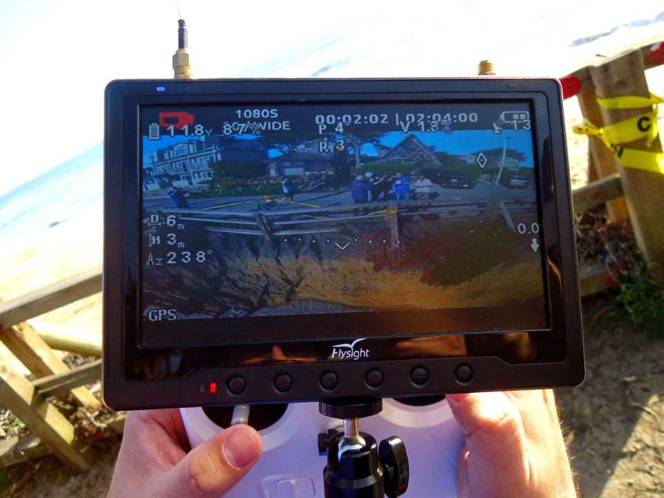 California photo of control screen of a drone aircraft