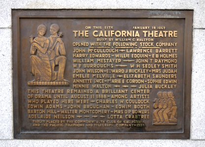 California Theatre plaque - San Francisco, CA - DSC02879 photo