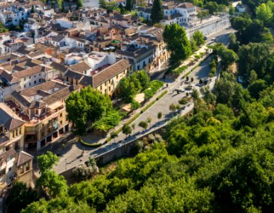 Calle Chirimias, from Alhambra, Granada, Andalusia, Spain