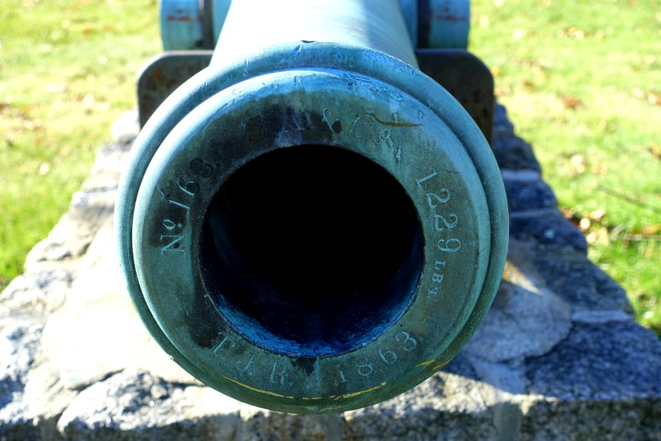 Cannon No. 163, C. A. & Co., 1229 LBS, T. J. R. 1863 - Faxon Veterans Memorial Park - Stoughton, Massachusetts - DSC01773