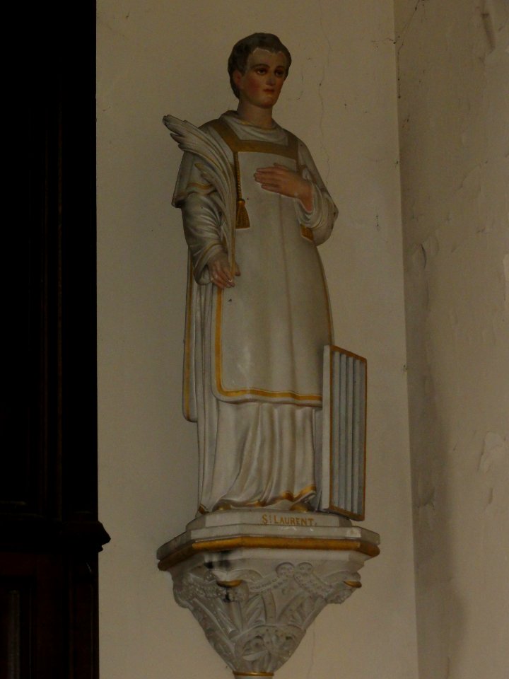 Carville-Pot-de-Fer (Seine-Mar.) église, statue 02 Saint Laurent