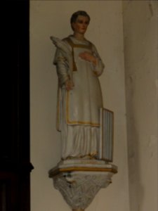 Carville-Pot-de-Fer (Seine-Mar.) église, statue 02 Saint Laurent