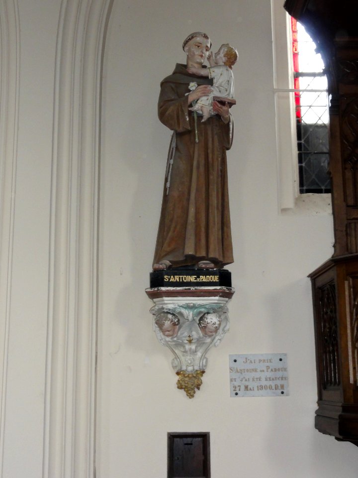 Carville-Pot-de-Fer (Seine-Mar.) église, statue 06 Saint Antoine de Padoue
