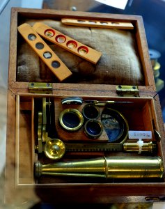 Cary-Gould type microscope, probably by Carpenter and Westley, England, c. 1840 - College of Optical Sciences - University of Arizona - Tucson, AZ - DSC08591 photo