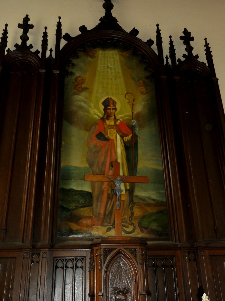 Carville-Pot-de-Fer (Seine-Mar.) église, autel latéral, retable avec peinture