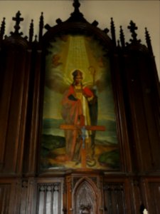 Carville-Pot-de-Fer (Seine-Mar.) église, autel latéral, retable avec peinture