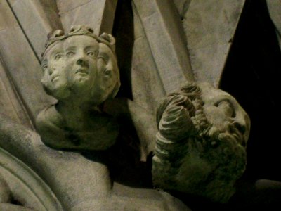 Carved heads, Chapter House, York photo