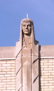 Carved Head, Mt Lebanon Municipal Building, 2020-01-13, 01