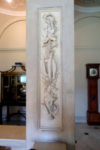Carved panel depicting a Garland of Fish, Salesilo Angelo Pegrassi, 1846, marble - Kingston Lacy - Dorset, England - DSC03694