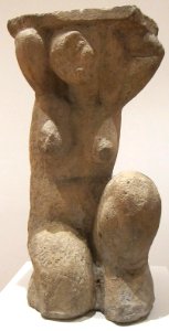 Caryatid by Amedeo Modigliani, c. 1914, limestone, Museum of Modern Art photo