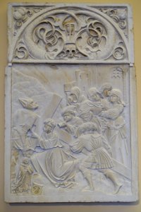 Carrying of the Cross, Nuremberg or Passau, c. 1530, Solnhofen stone, white paint - Bode-Museum- DSC02412